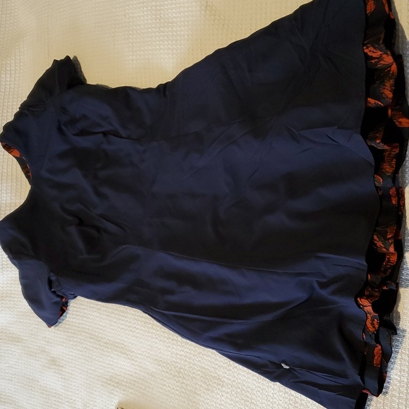 Vince Camuto floral Jacquard fit & flare dress navy/red size 12 Pockets NWOT - Picture 7 of 7